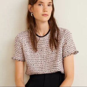 Mango Tweed Top
